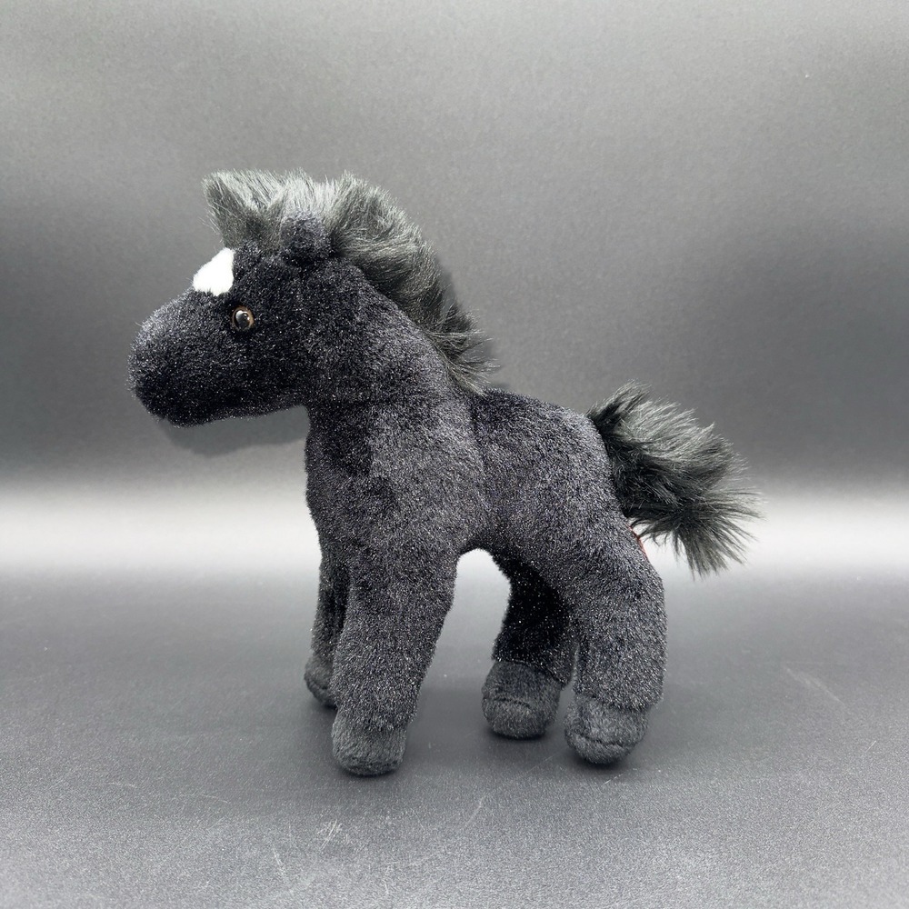 Douglas Cuddle Toys Black Horse 9" Tall Plush #4539